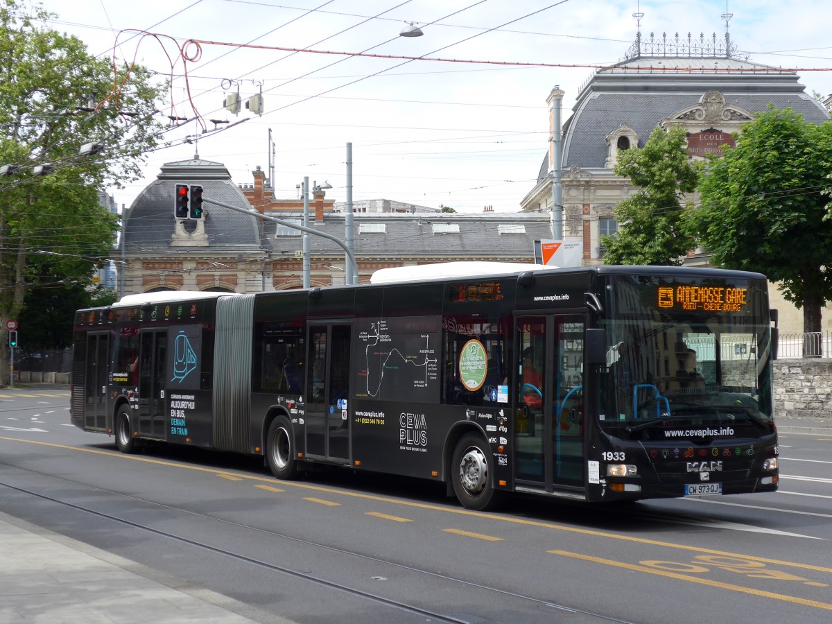 (150'879) - Aus Frankreich: TAC Annemasse - Nr. 1933/CW 973 QJ - MAN am 26. Mai 2014 in Genve, Place des Vingt-Deux-Cantons