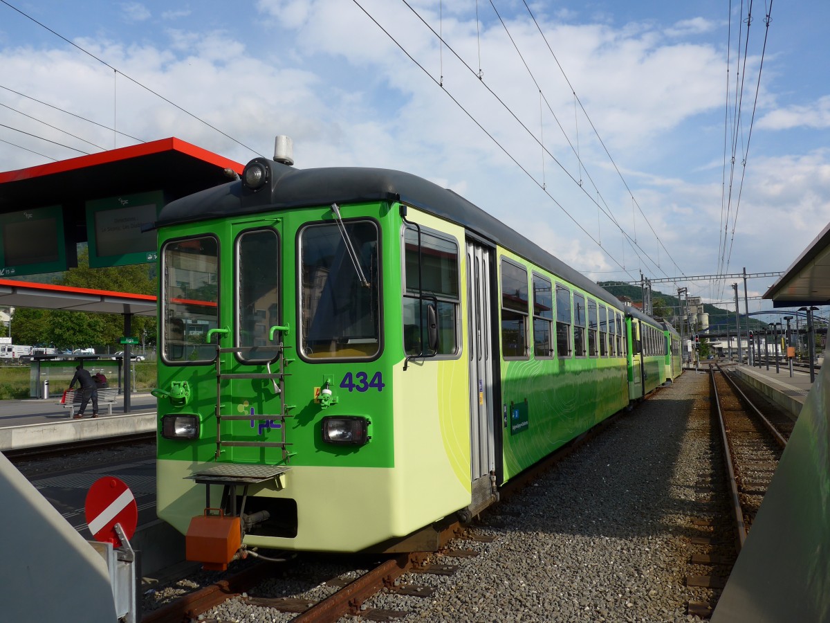 (150'933) - TPC-Triebwagen - Nr. 434 - am 26. Mai 2014 im Bahnhof Aigle