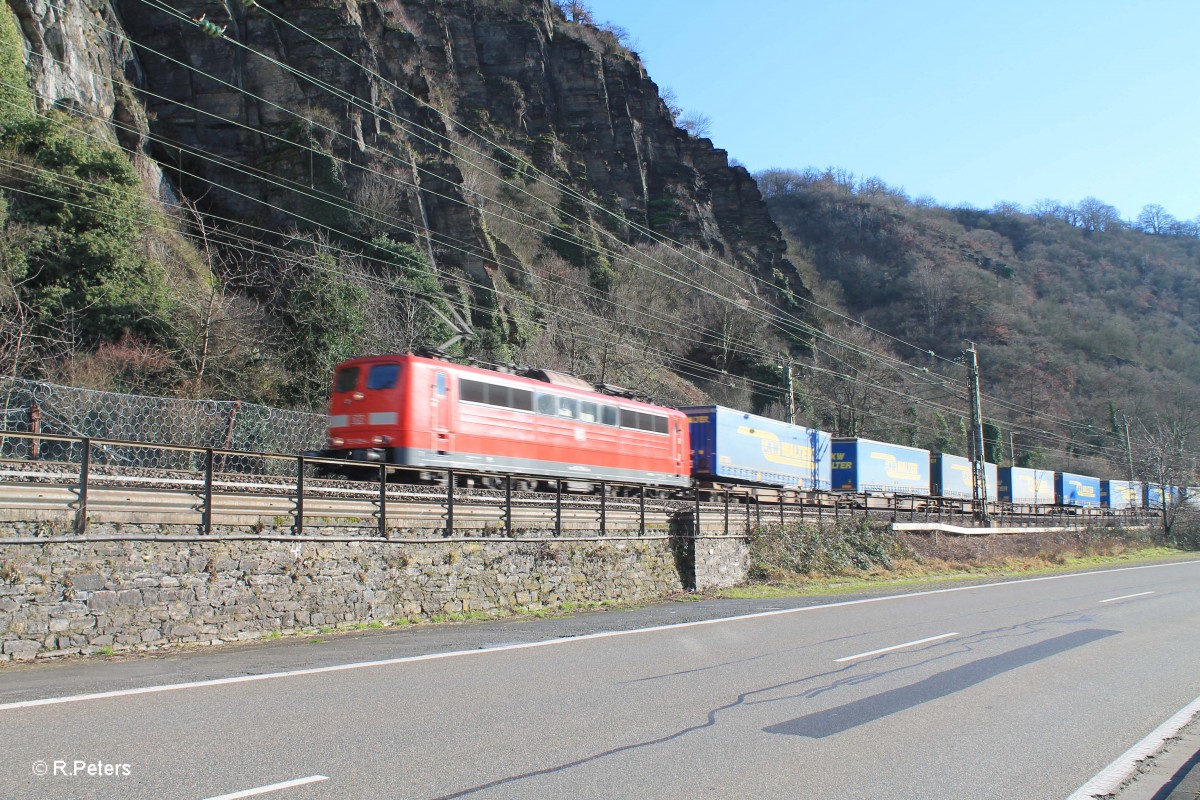 151 124 mit LKW-Walter kurz vor der Loreley. 13.01.15