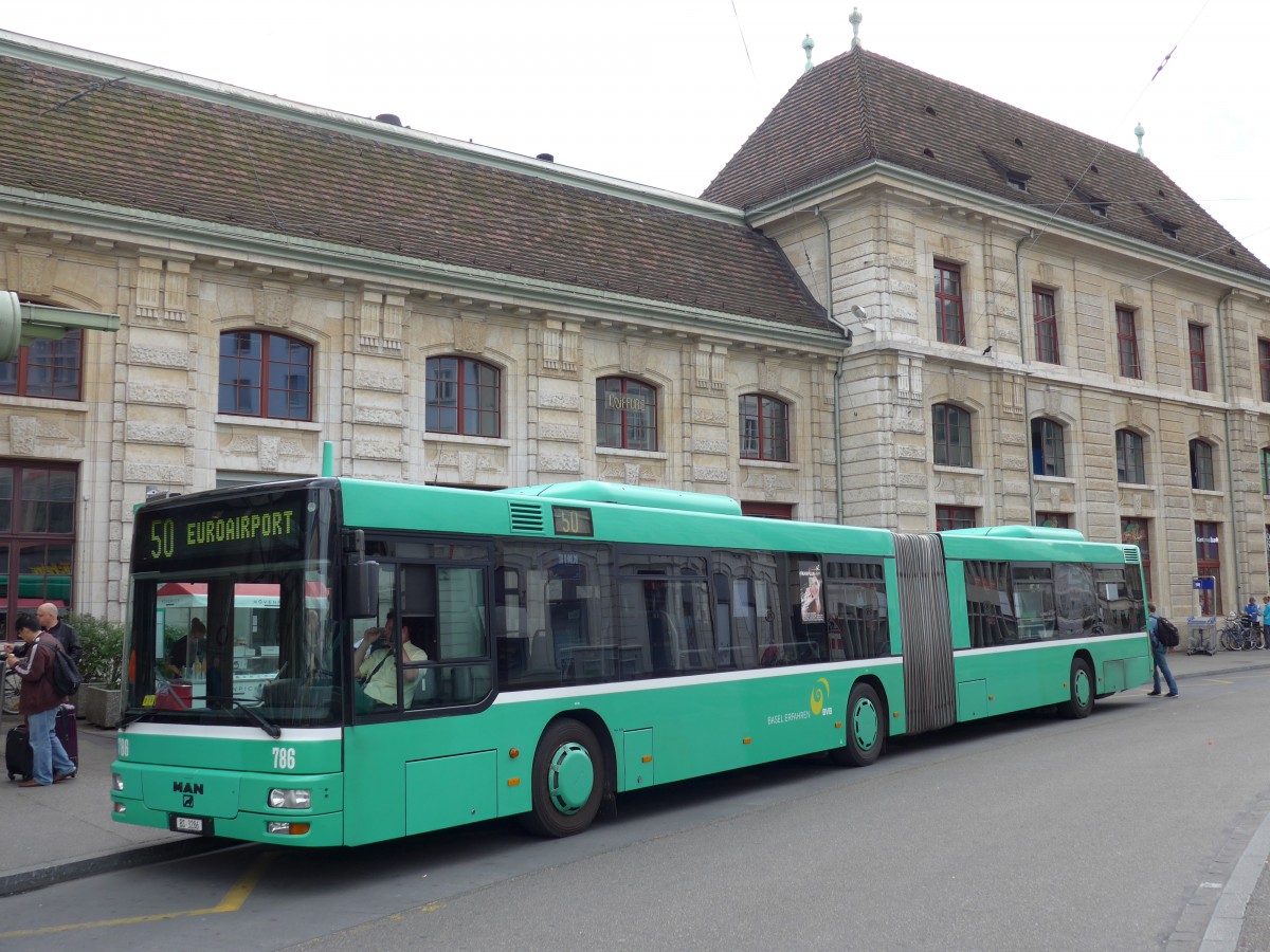 (151'042) - BVB Basel - Nr. 786/BS 3286 - MAN am 29. Mai 2014 beim Bahnhof Basel