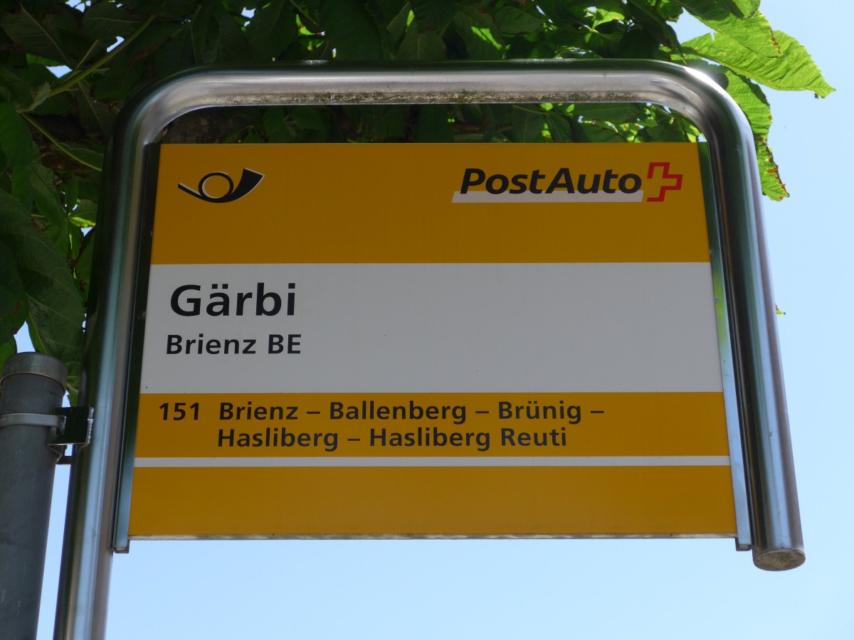 (151'355) - PostAuto-Haltestelle - Brienz BE, Grbi - am 8. Juni 2014