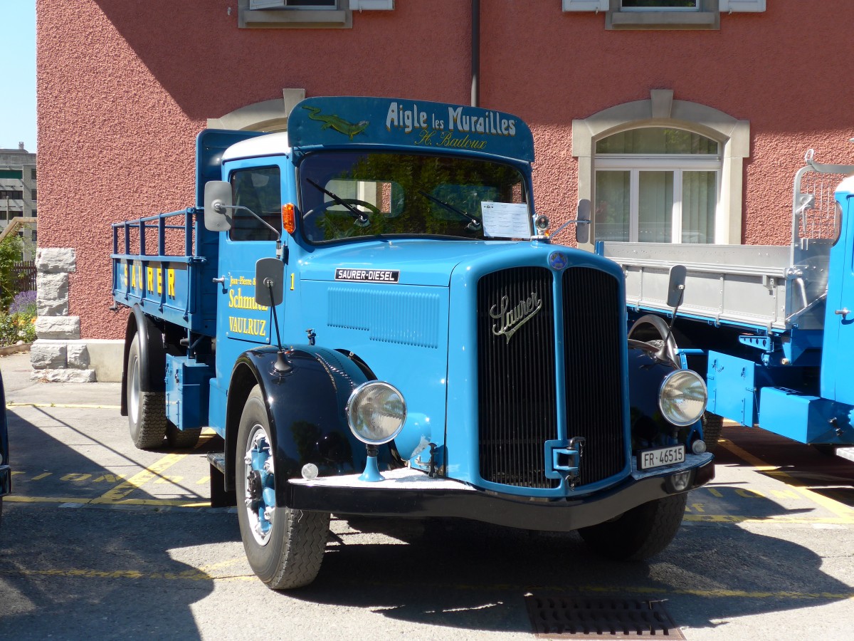 (151'639) - Schmutz, Vaulruz - Nr. 1/FR 46'515 - Saurer am 21. Juni 2014 in Aigle, Saurertreffen