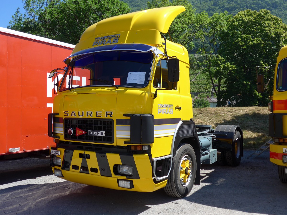 (151'686) - Transporti Piras - SG 58'445 - Saurer am 21. Juni 2014 in Aigle, Saurertreffen