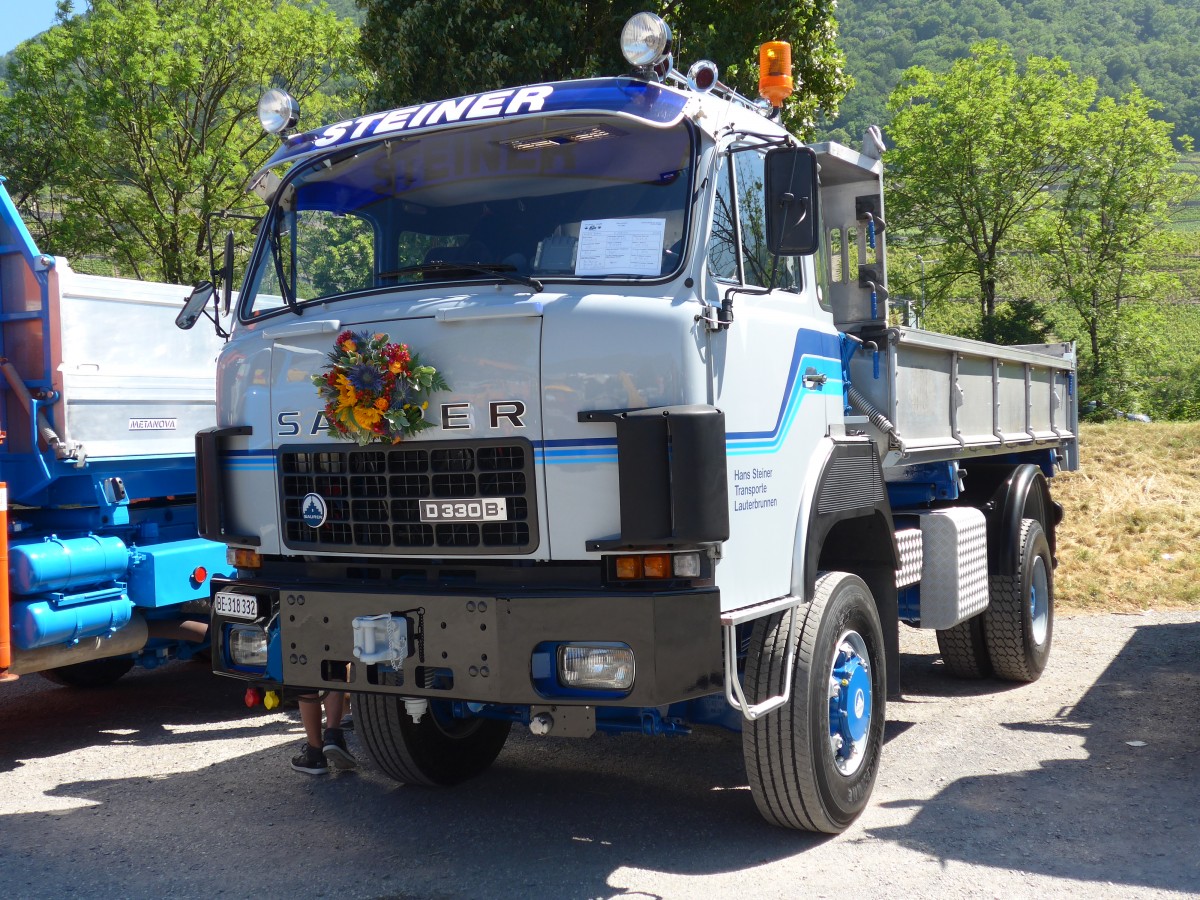 (151'688) - Steiner, Lauterbrunnen - BE 318'332 - Saurer am 21. Juni 2014 in Aigle, Saurertreffen