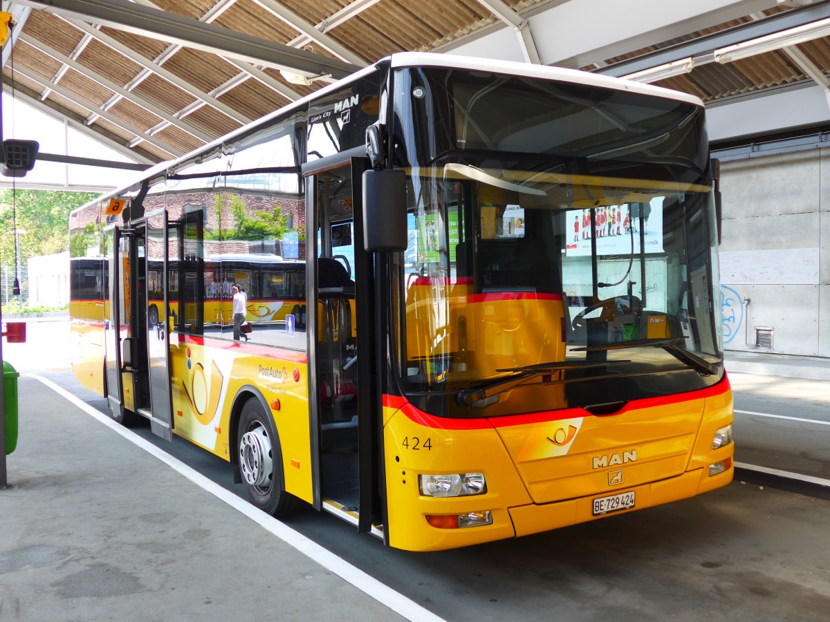 (151'792) - PostAuto Bern - Nr. 424/BE 729'424 - MAN/Gppel (ex Matt, FL-Mauren Nr. 58) am 23. Juni 2014 in Bern, Postautostation