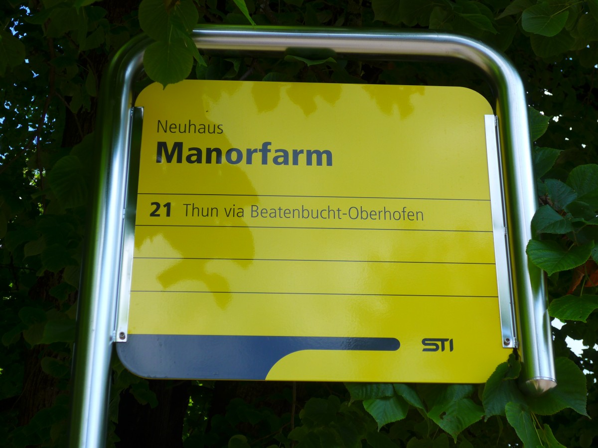 (151'843) - STI-Haltestelle - Neuhaus, Manorfarm - am 25. Juni 2014