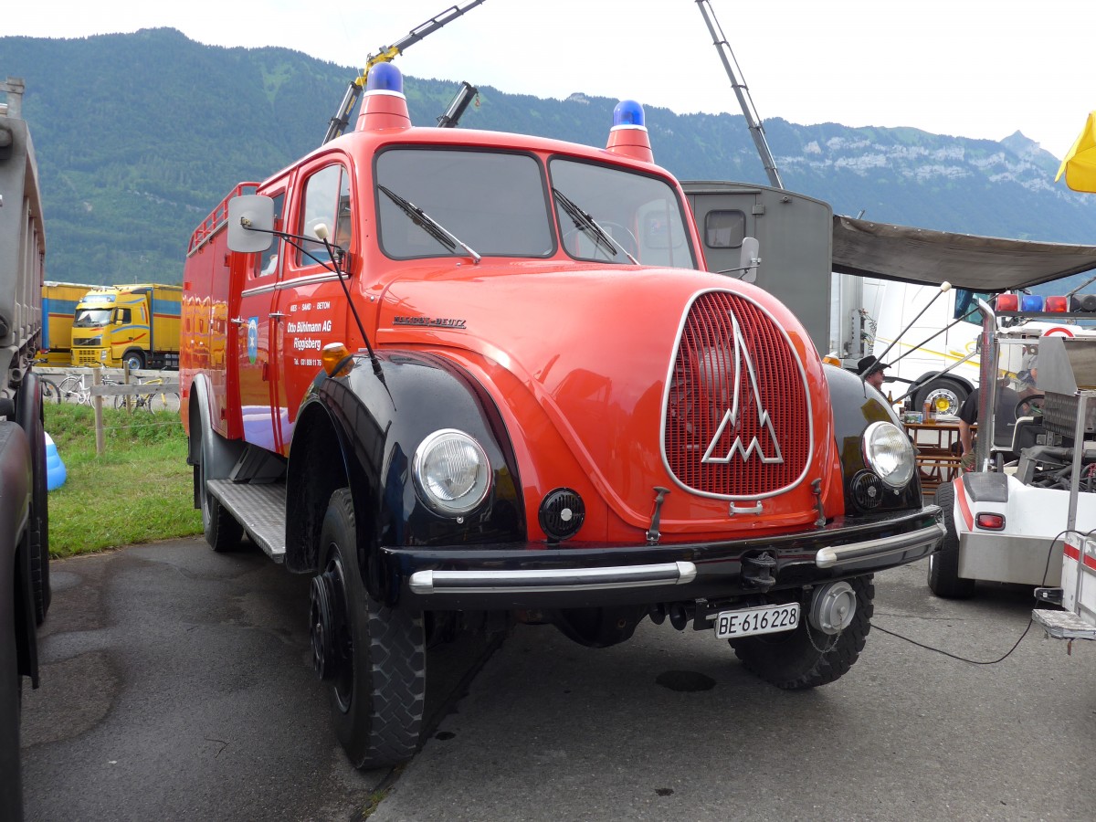 (151'908) - Bhlmann, Riggisberg - BE 616'228 - Magirus-Deutz am 28. Juni 2014 in Interlaken, Flugplatz