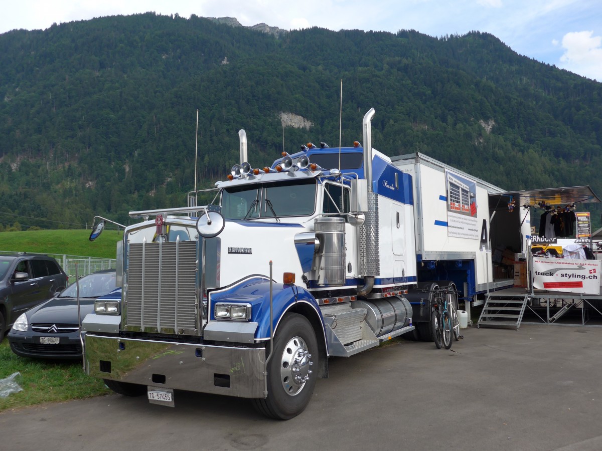 (151'943) - Ammann, Mrstetten - TG 57'455 - Kenworth am 28. Juni 2014 in Interlaken, Flugplatz