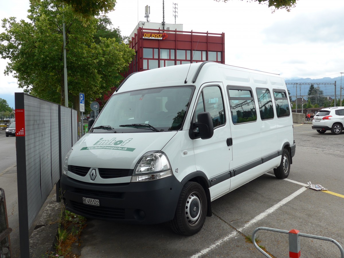 (152'044) - Imhof, Neuenegg - Nr. 42/BE 455'522 - Renault am 5. Juli 2014 in Thun, Rosenau