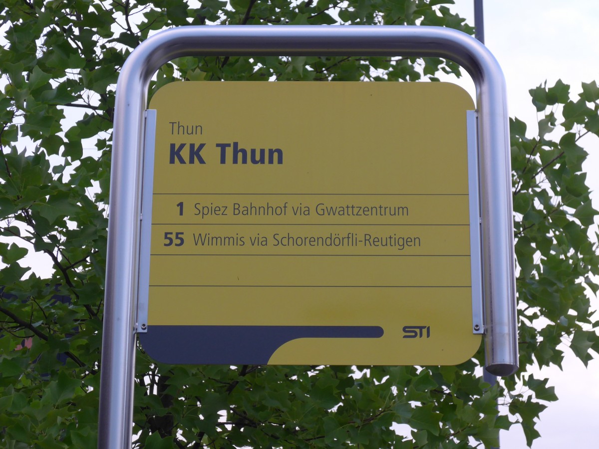 (153'685) - STI-Haltestelle - Thun, KK Thun - am 6. August 2014