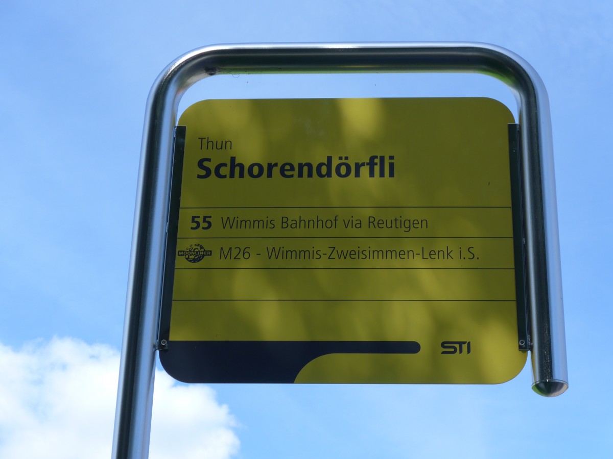 (153'952) - STI-Haltestelle - Thun, Schorendrfli - am 17. August 2014