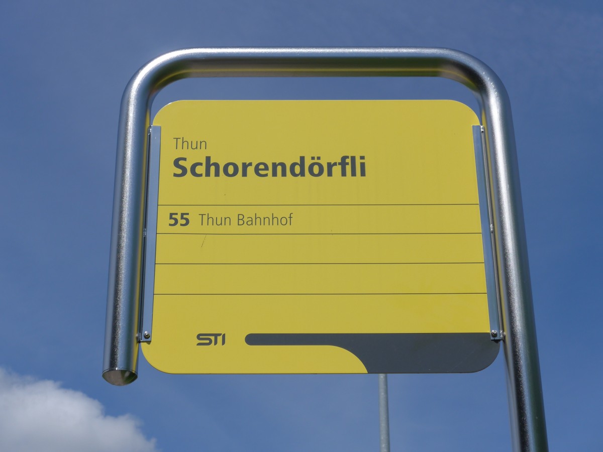 (153'953) - STI-Haltestelle - Thun, Schorendrfli - am 17. August 2014