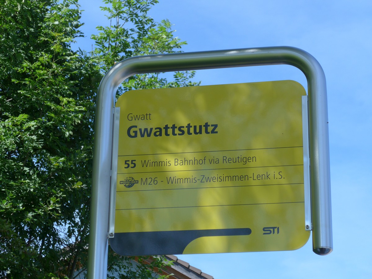 (153'961) - STI-Haltestelle - Gwatt, Gwattstutz - am 17. August 2014