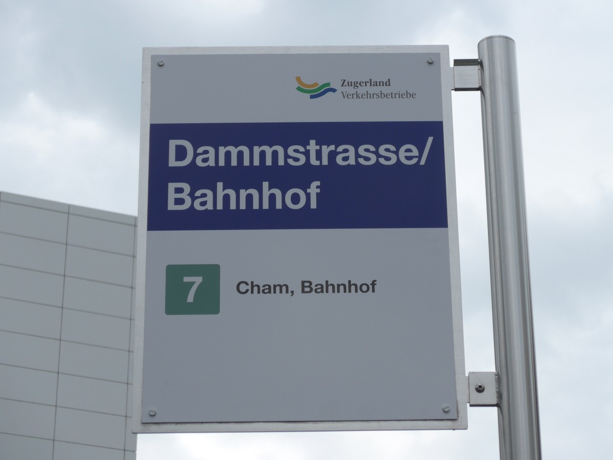 (154'083) - ZVB-Haltestelle - Zug, Dammstrasse/Bahnhof - am 19. August 2014