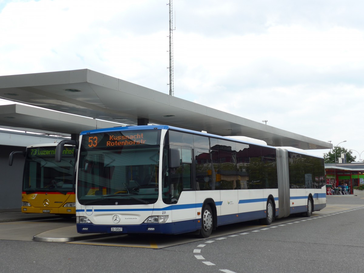 (154'124) - Odermatt, Rotkreuz - Nr. 231/ZG 59'547 - Mercedes am 19. August 2014 beim Bahnhof Rotkreuz