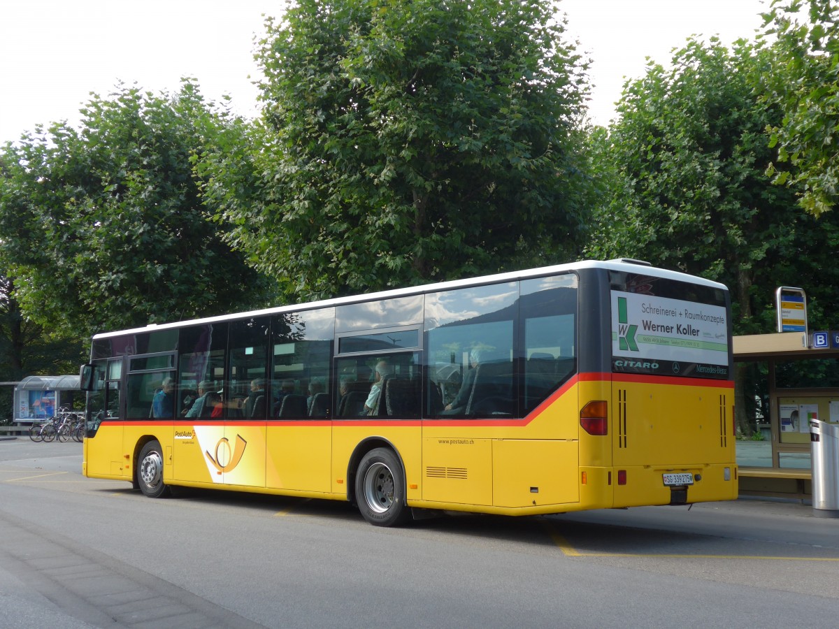 (154'285) - Abderhalden, Wildhaus - SG 339'275 - Mercedes (ex PostAuto Ostschweiz Nr. 2; ex P 25'351) am 21. August 2014 beim Bahnhof Buchs