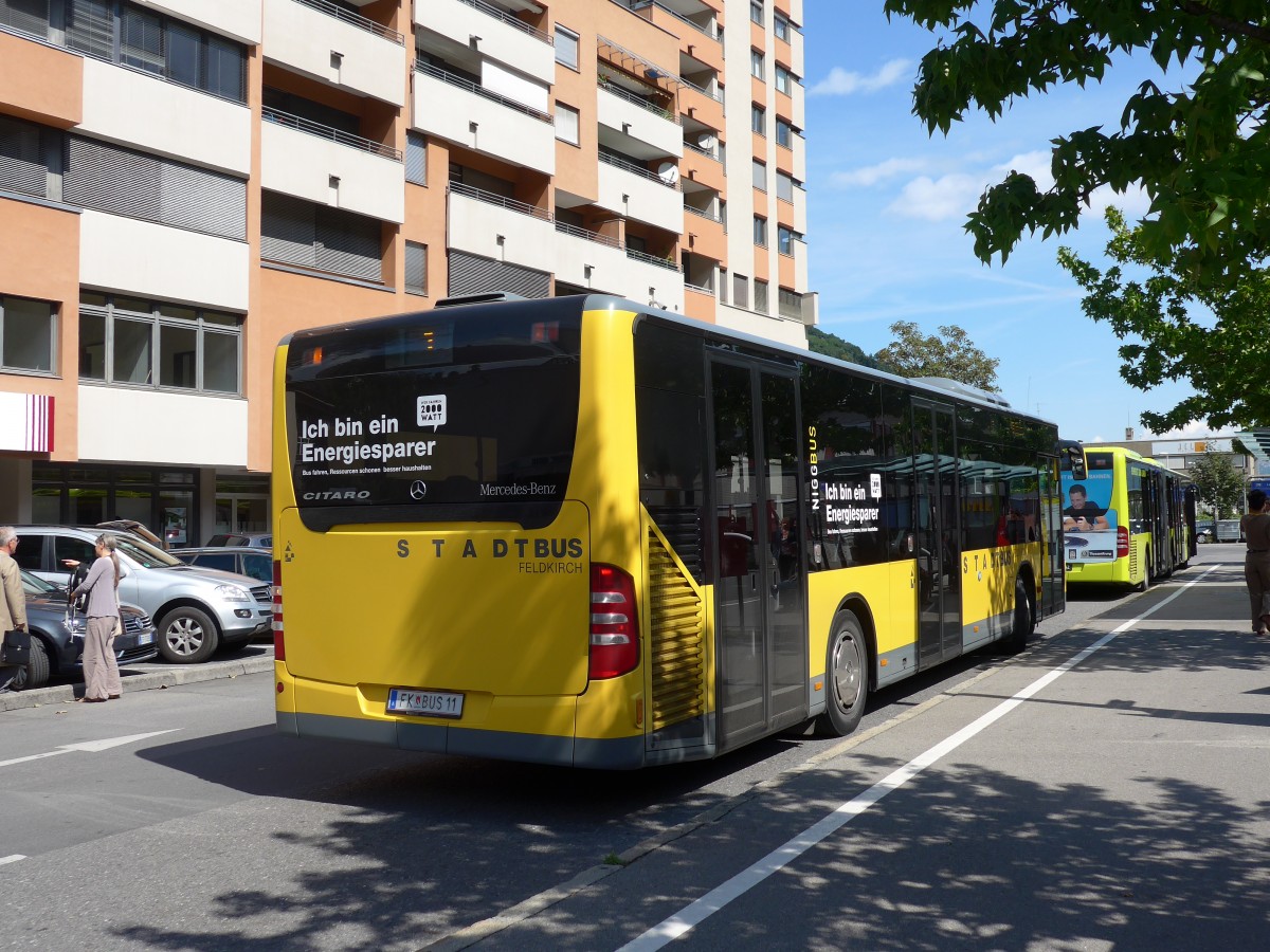 (154'298) - Stadtbus, Feldkirch - FK BUS 11 - Mercedes am 21. August 2014 beim Bahnhof Feldkirch