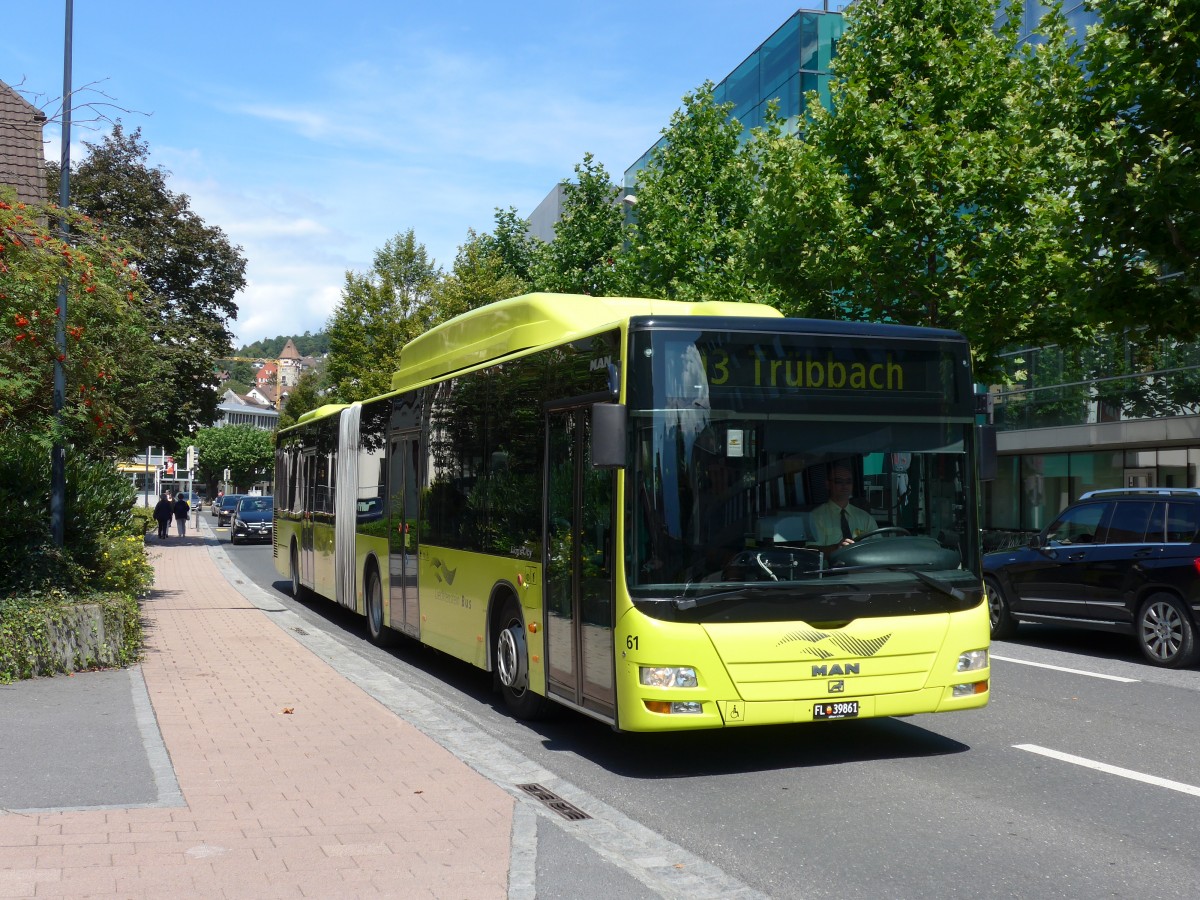 (154'322) - LBA Vaduz - Nr. 61/FL 39'861 - MAN (ex Matt, Mauren Nr. 17) am 21. August 2014 in Vaduz, Post