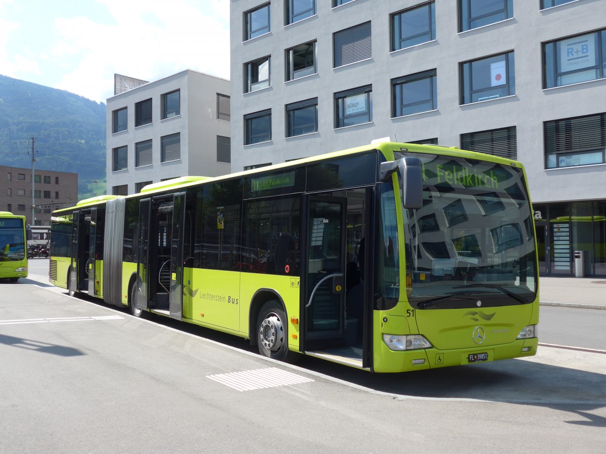 (154'344) - Aus Liechtenstein: LBA Vaduz - Nr. 51/FL 39'851 - Mercedes am 21. August 2014 beim Bahnhof Sargans