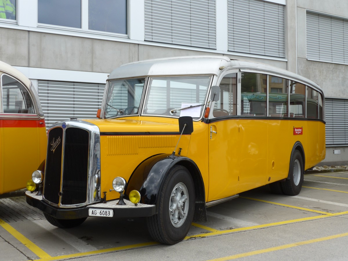 (154'480) - Holliger, Gontenschwil - AG 6083 - Saurer/Saurer (ex AAGL Liestal; ex LLB Susten; ex Tischhauser, Oberschan) am 30. August 2014 in Oberkirch, CAMPUS Sursee