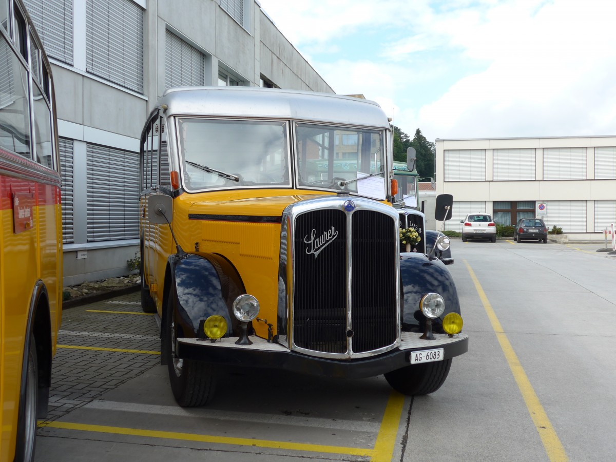 (154'512) - Holliger, Gontenschwil - AG 6083 - Saurer/Saurer (ex AAGL Liestal; ex LLB Susten; ex Tischhauser, Oberschan) am 30. August 2014 in Oberkirch, CAMPUS Sursee