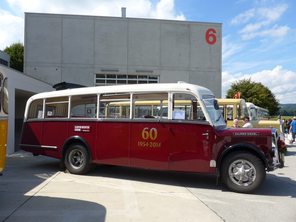 (154'596) - Bechter, Kriens - Saurer/Krapf (ex Mnch, D-Marienberg; ex Spirig, Widnau; ex RhV Altsttten Nr. 33; ex Thr, Eichberg) am 30. August 2014 in Oberkirch, CAMPUS Sursee