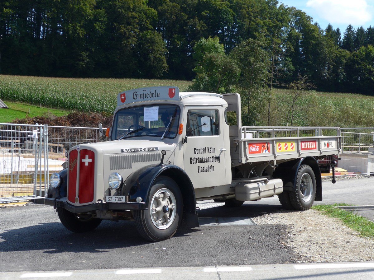 (154'601) - Klin, Einsiedeln - SZ 7302 - Saurer am 30. August 2014 in Oberkirch, CAMPUS Sursee