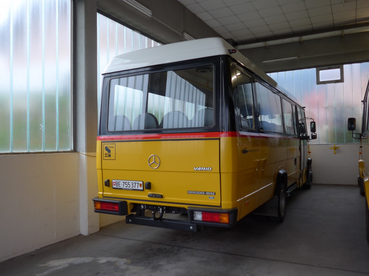 (154'737) - PostAuto Bern - BE 755'377 - Mercedes/Kusters am 31. August 2014 in Aeschi, Garage