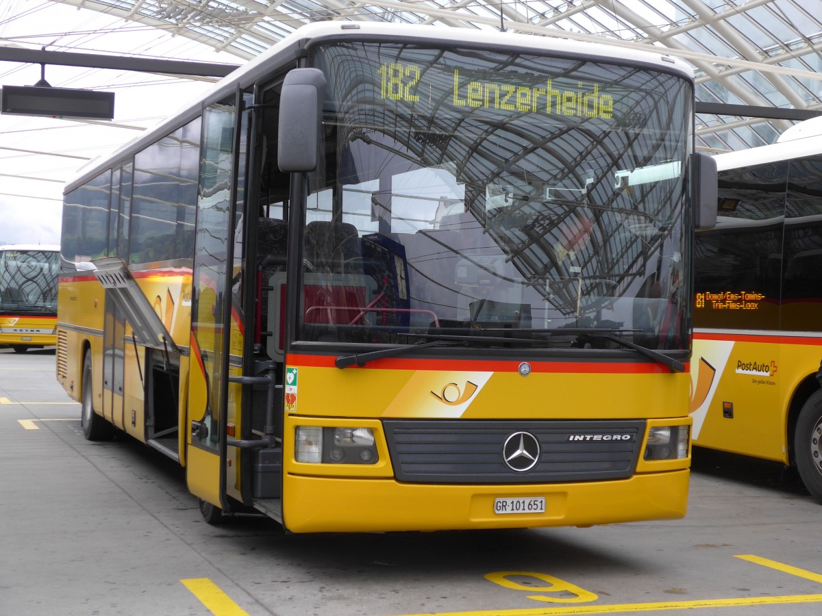 (154'917) - PostAuto Graubnden - GR 101'651 - Mercedes am 13. September 2014 in Chur, Postautostation