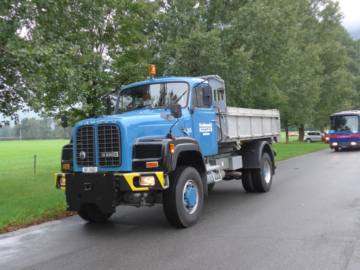 (155'011) - Frischknecht, Herisau - Nr. 35/AR 1662 - Saurer am 13. September 2014 in Chur, Waffenplatz