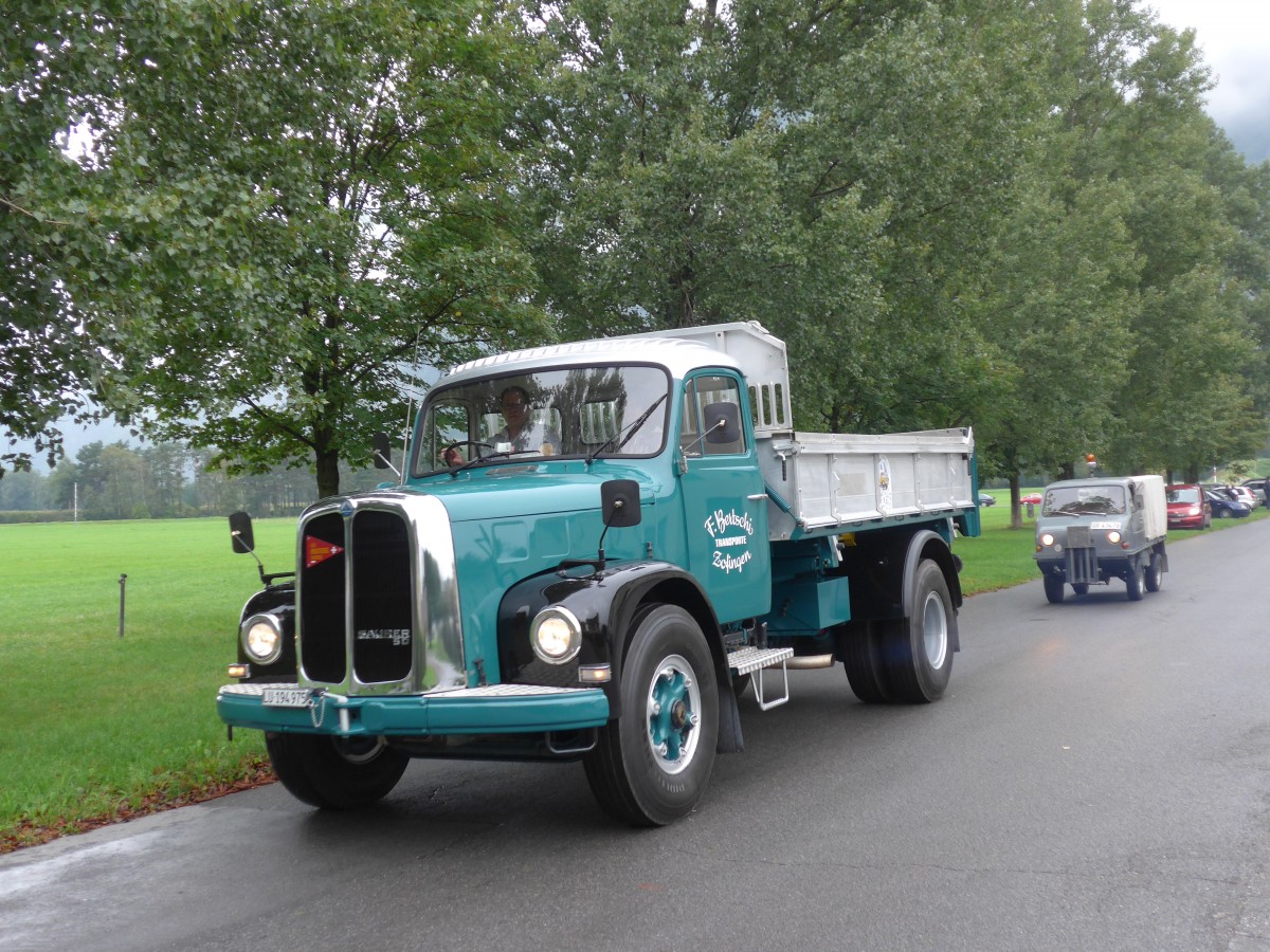 (155'041) - Bertschi, Zofingen - LU 194'975 - Saurer am 13. September 2014 in Chur, Waffenplatz