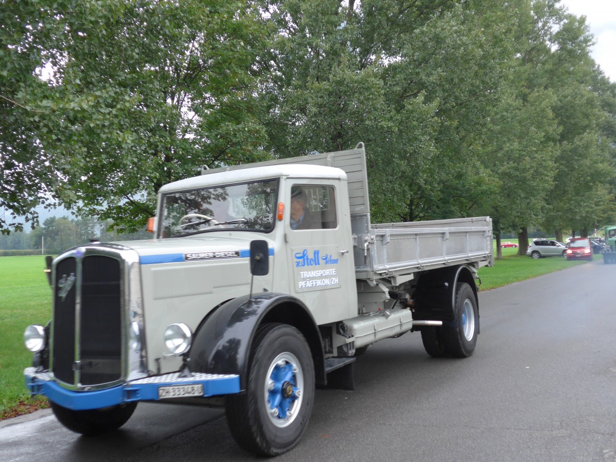 (155'080) - Stoll, Pfffikon - ZH 33'348 U - Saurer am 13. September 2014 in Chur, Waffenplatz