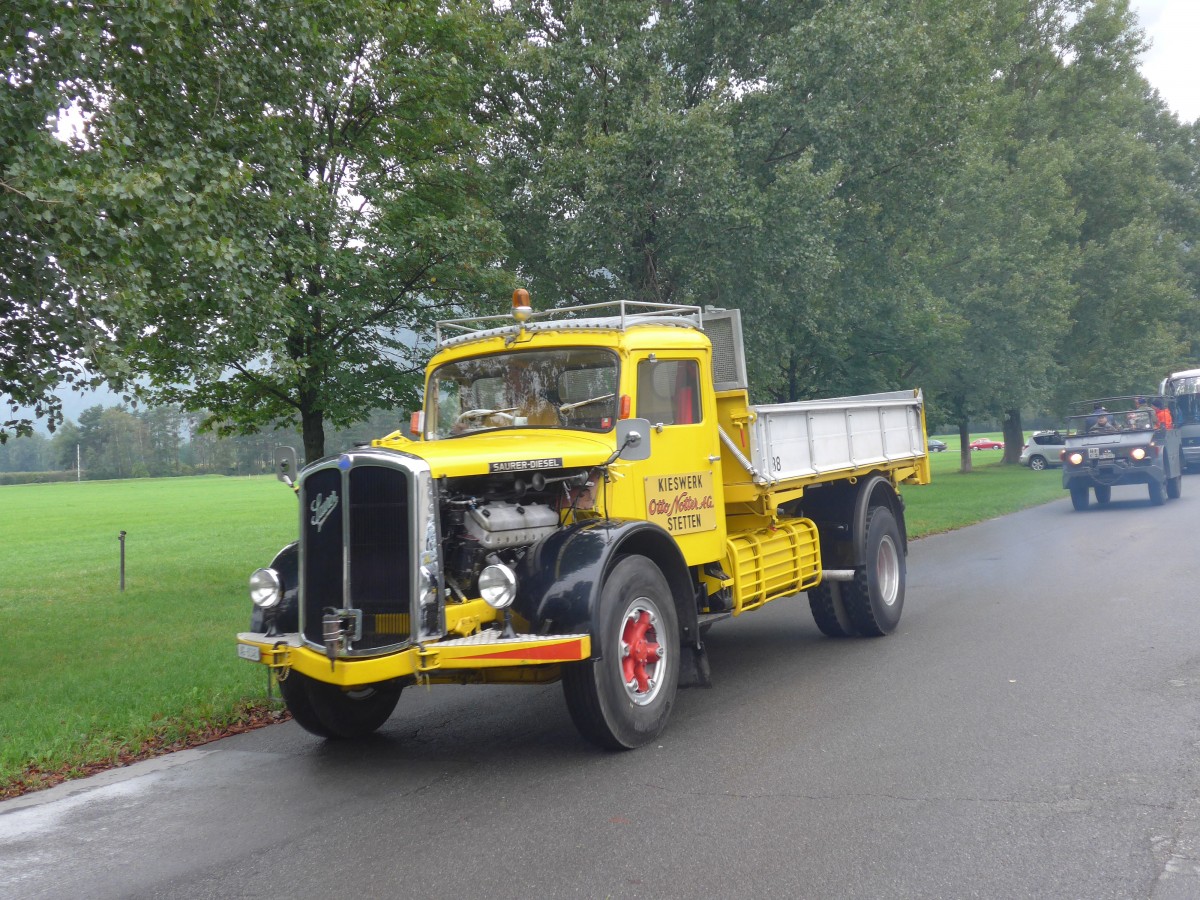 (155'087) - Notter, Stetten - Nr. 38/AG 6148 - Saurer am 13. September 2014 in Chur, Waffenplatz