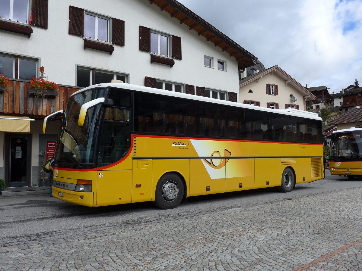 (155'153) - PostAuto Graubnden - GR 160'326 - Setra am 13. September 2014 in Splgen, Dorf