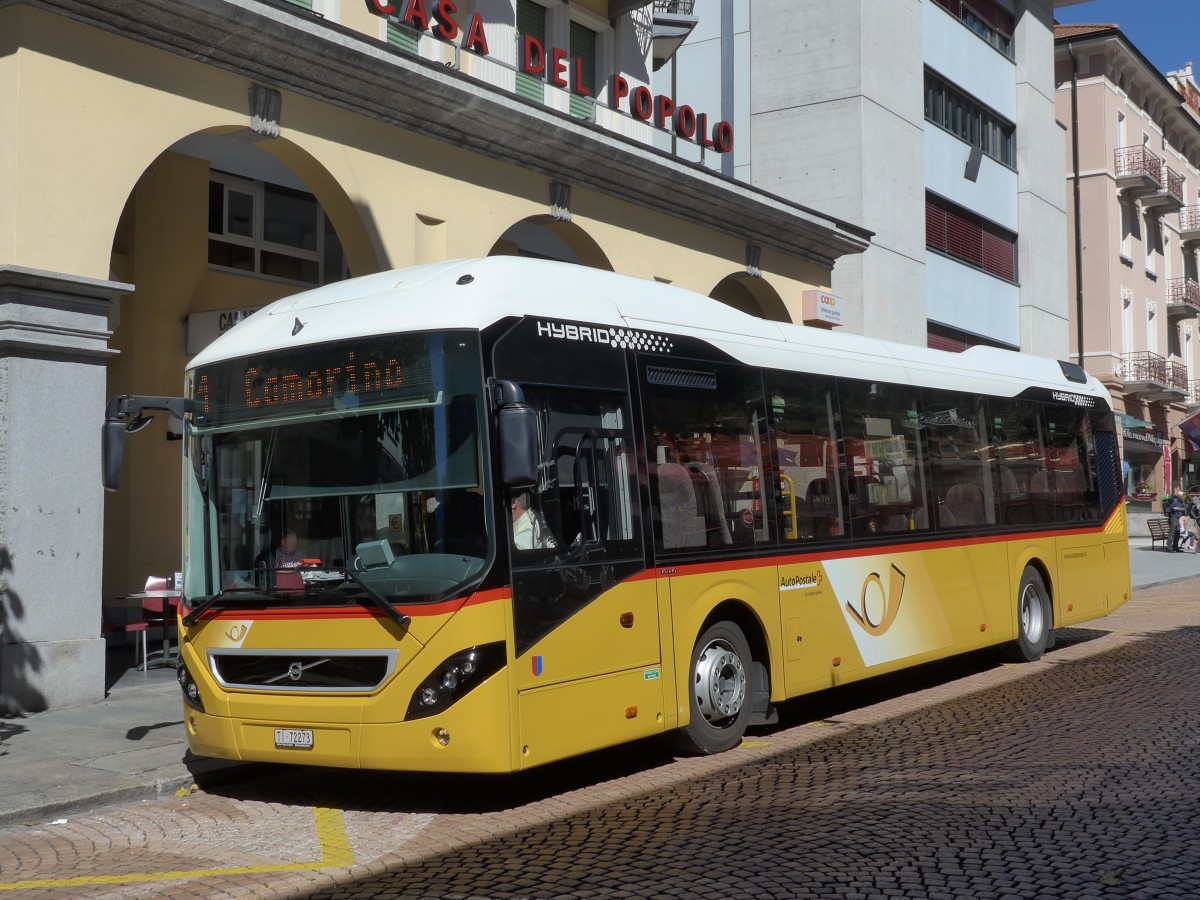 (155'158) - AutoPostale Ticino - TI 72'273 - Volvo am 13. September 2014 beim Bahnhof Bellinzona