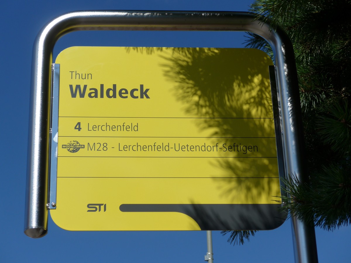 (155'265) - STI-Haltestelle - Thun, Waldeck - am 14. September 2014