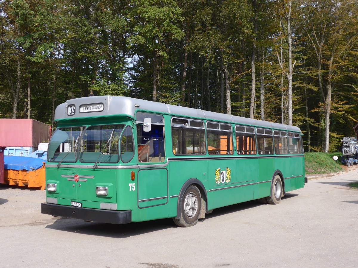 (155'529) - BVB Basel (RWB) - Nr. 75/BE 399'675 - FBW/FHS am 5. Oktober 2014 in Oberburg, Ziegelgut