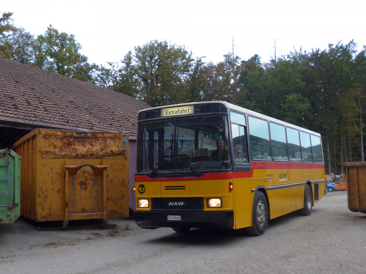 (155'562) - Barenco, Faido - TI 174 U - NAW/Hess (ex Buzzi, Bern; ex TSB Seelisberg; ex Engeloch, Riggisberg Nr. 1; ex P 24'431) am 5. Oktober 2014 in Oberburg, Ziegelgut