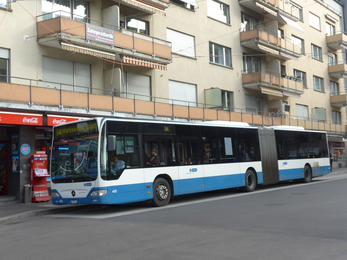 (156'276) - VBZ Zrich - Nr. 410/ZH 745'410 - Mercedes am 28. Oktober 2014 beim Bahnhof Zrich-Oerlikon