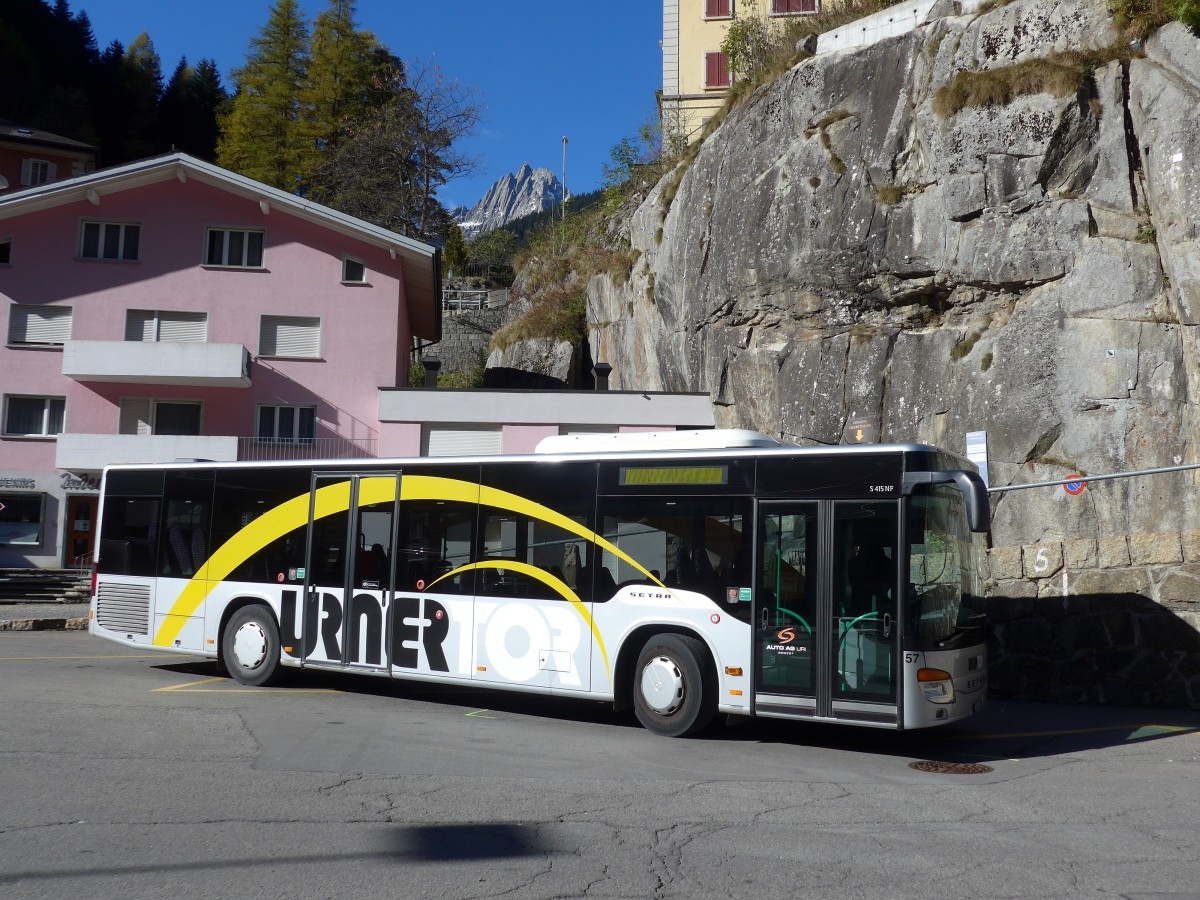 (156'360) - AAGU Altdorf - Nr. 57/UR 9347 - Setra am 31. Oktober 2014 beim Bahnhof Gschenen