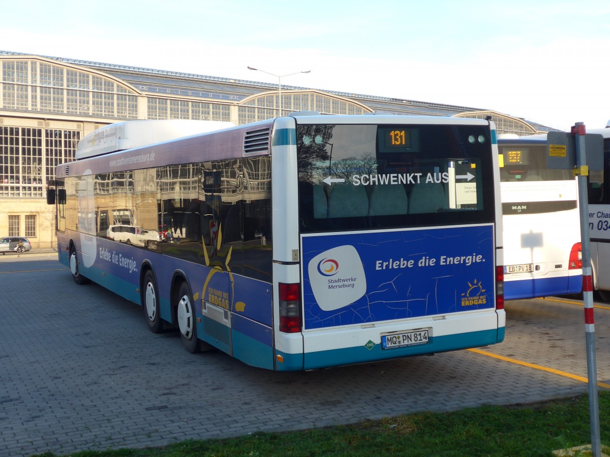 (156'551) - PNVG Merseburg - MQ-PN 814 - MAN am 17. November 2014 beim Hauptbahnhof Leipzig