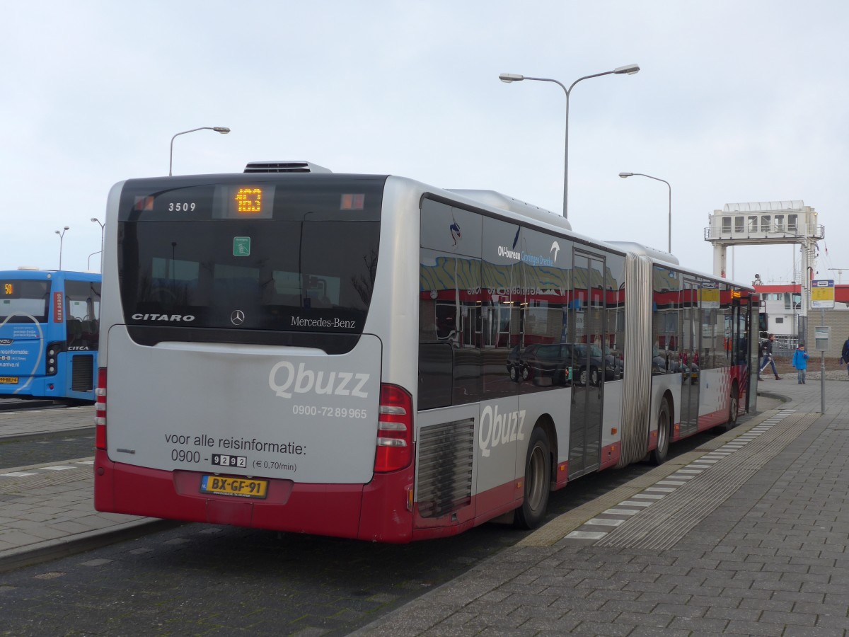 (156'846) - Qbuzz, Groningen - Nr. 3509/BX-GF-91 - Mercedes am 19. November 2014 in Lauwersoog, Haven