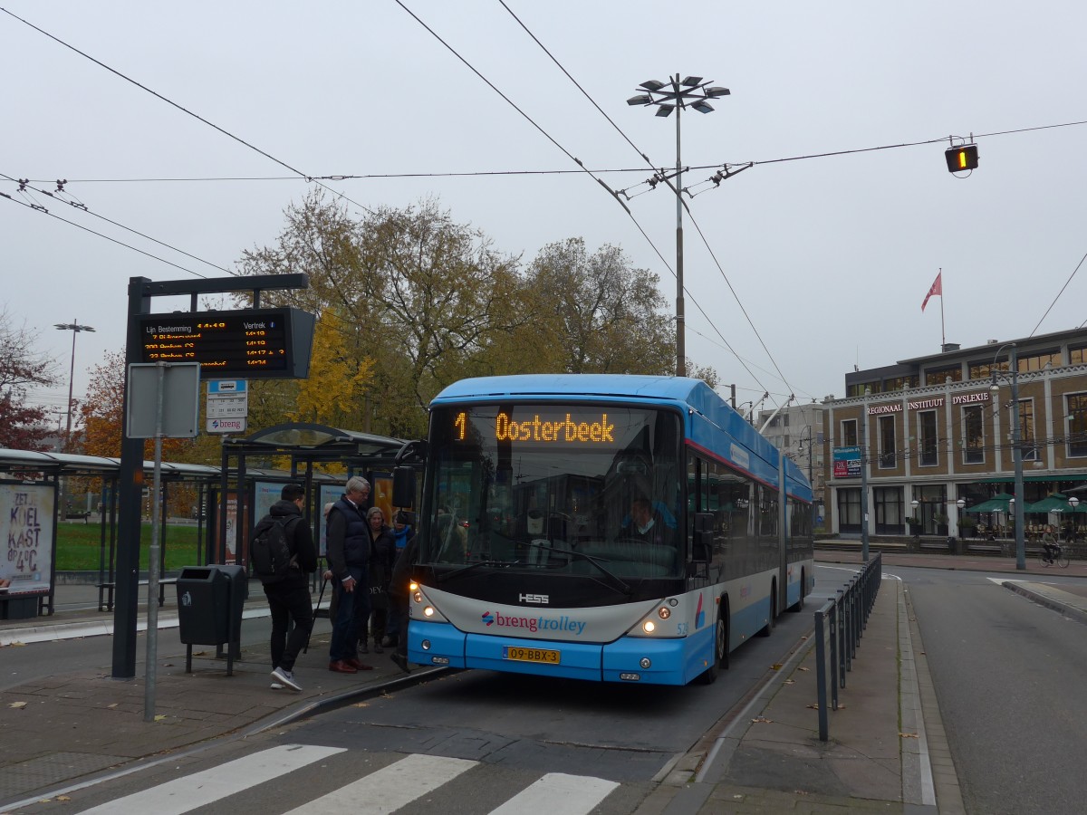 (156'996) - Breng, Ijsselmuiden - Nr. 5245/09-BBX-3 - Hess/Hess Gelenktrolleybus am 20. November 2014 in Arnhem, Willemsplein