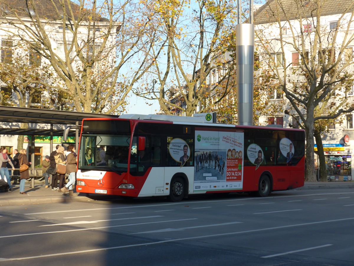 (157'251) - ASEAG Aachen - Nr. 196/AC-L 297 - Mercedes am 21. November 2014 beim Hauptbahnhof Aachen