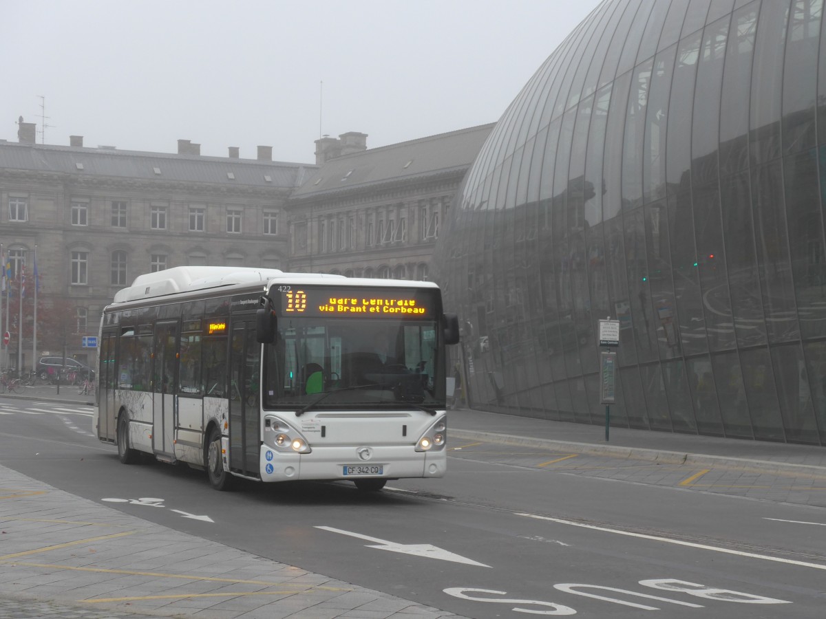 (157'457) - CTS Strasbourg - Nr. 422/CF 342 CQ - Irisbus am 23. November 2014 beim Hauptbahnhof Strasbourg