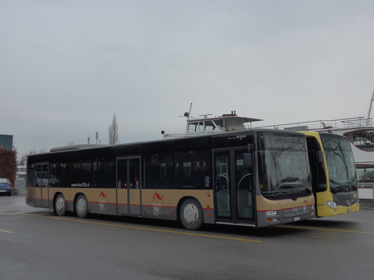 (157'711) - STI Thun - Nr. 149/BE 801'149 - MAN am 8. Dezember 2014 bei der Schifflndte Thun