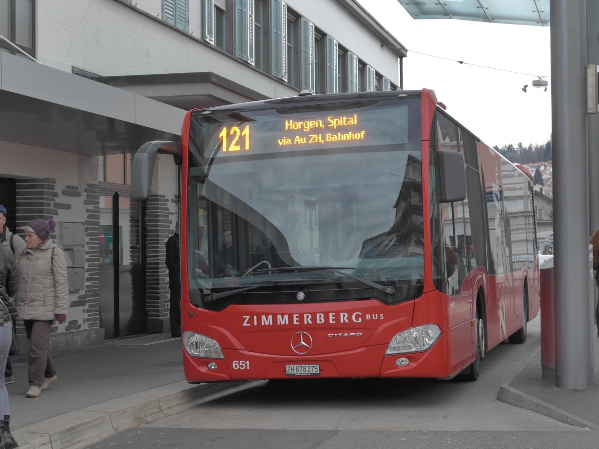 (157'783) - AHW Horgen - Nr. 651/ZH 878'275 - Mercedes am 14. Dezember 2014 beim Bahnhof Wdenswil