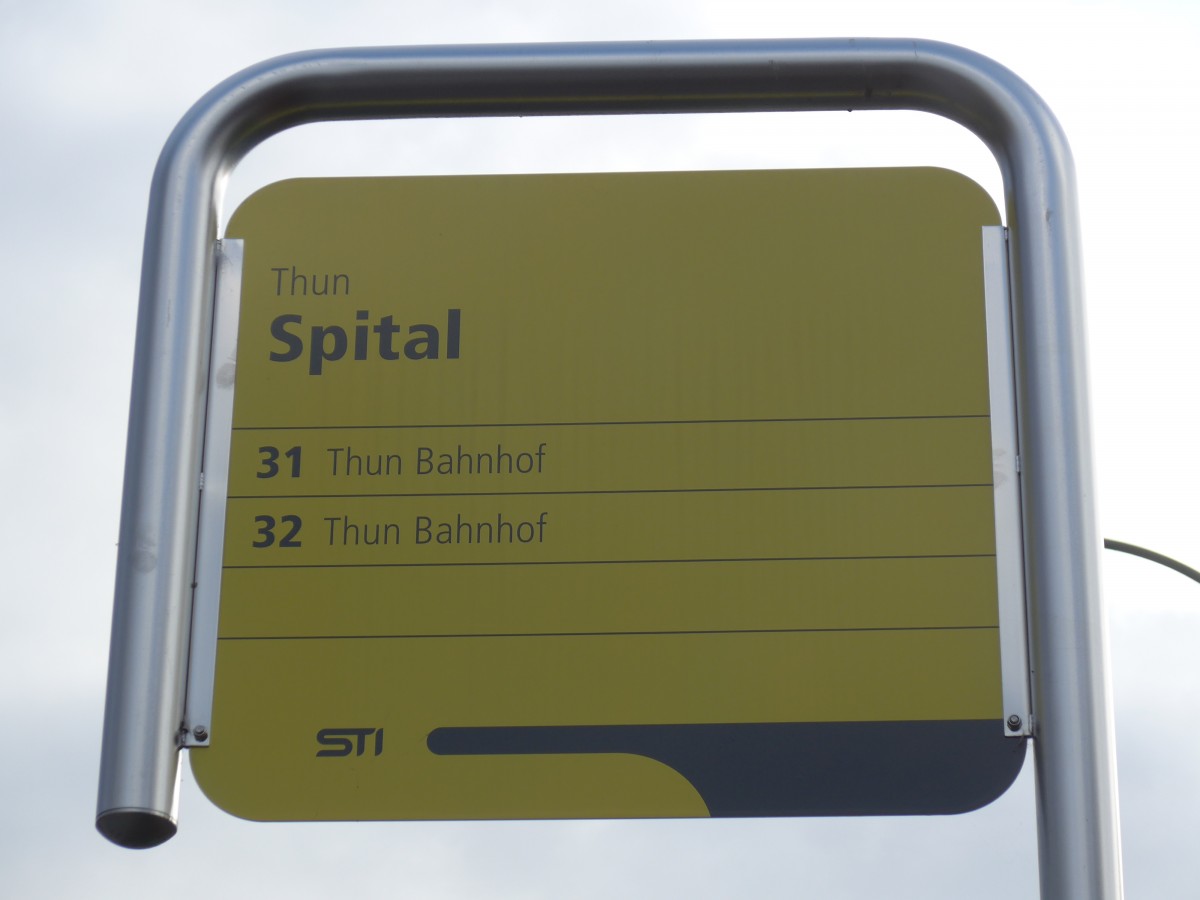 (157'819) - STI-Haltestelle - Thun, Spital - am 15. Dezember 2014
