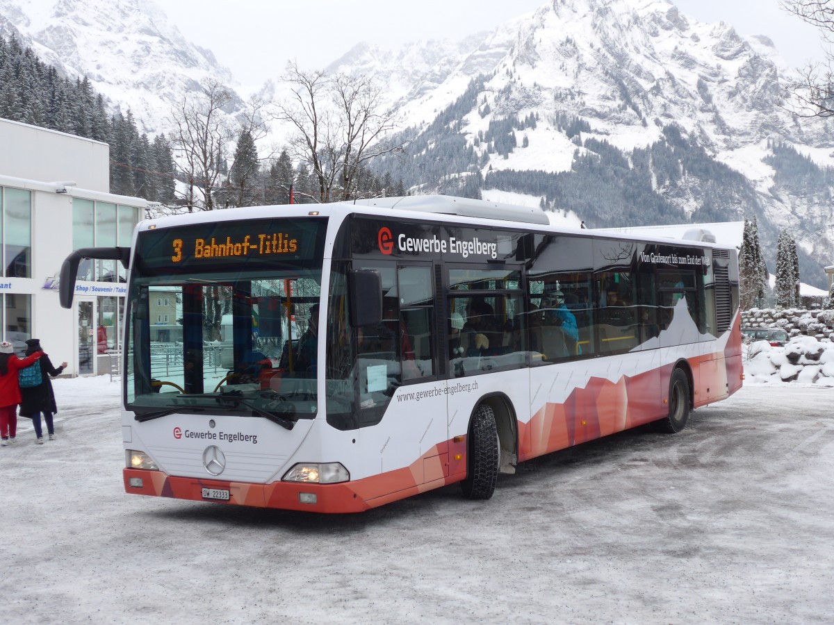 (157'933) - EAB Engelberg - Nr. 8/OW 22'333 - Mercedes (ex Ming, Sils-Maria; ex Vorfhrwagen EvoBus, D-Mannheim) am 26. Dezember 2014 in Engelberg, Titlisbahnen