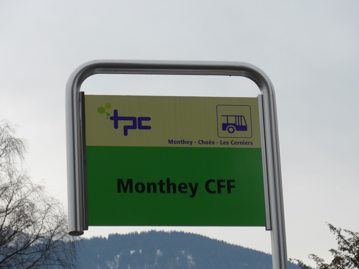 (158'153) - TPC-Haltestelle - Monthey, CFF - am 2. Januar 2015
